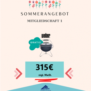 Mitgliedschaft 1 | 315,00€ netto + Weber Grill Gratis bis 30.09.2025